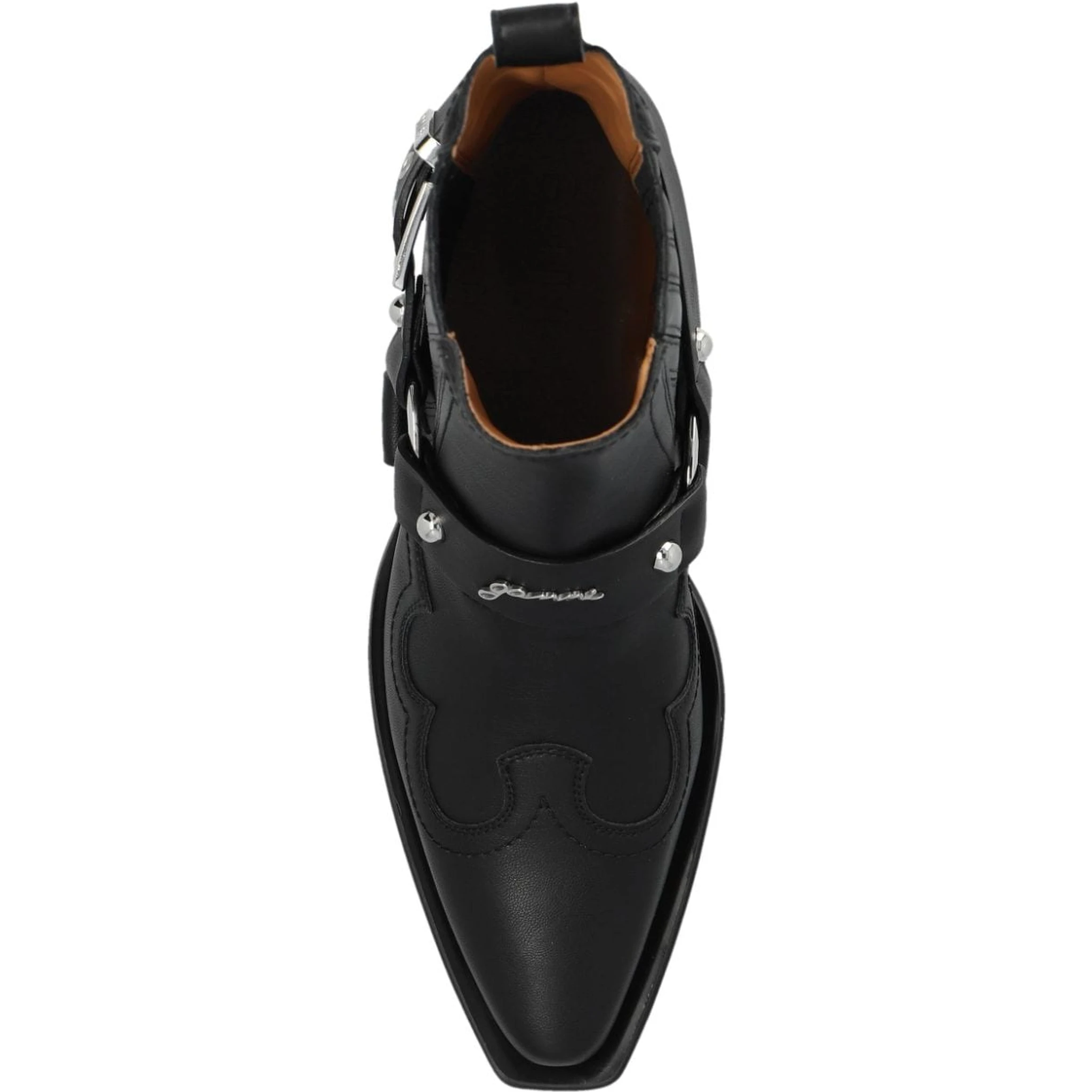 40mm Fitted Recycled Leather Ankle Boots In Black