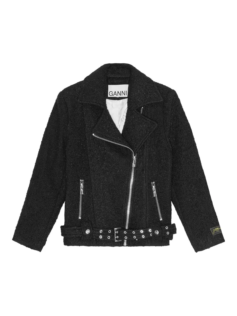 bouclé biker jacket