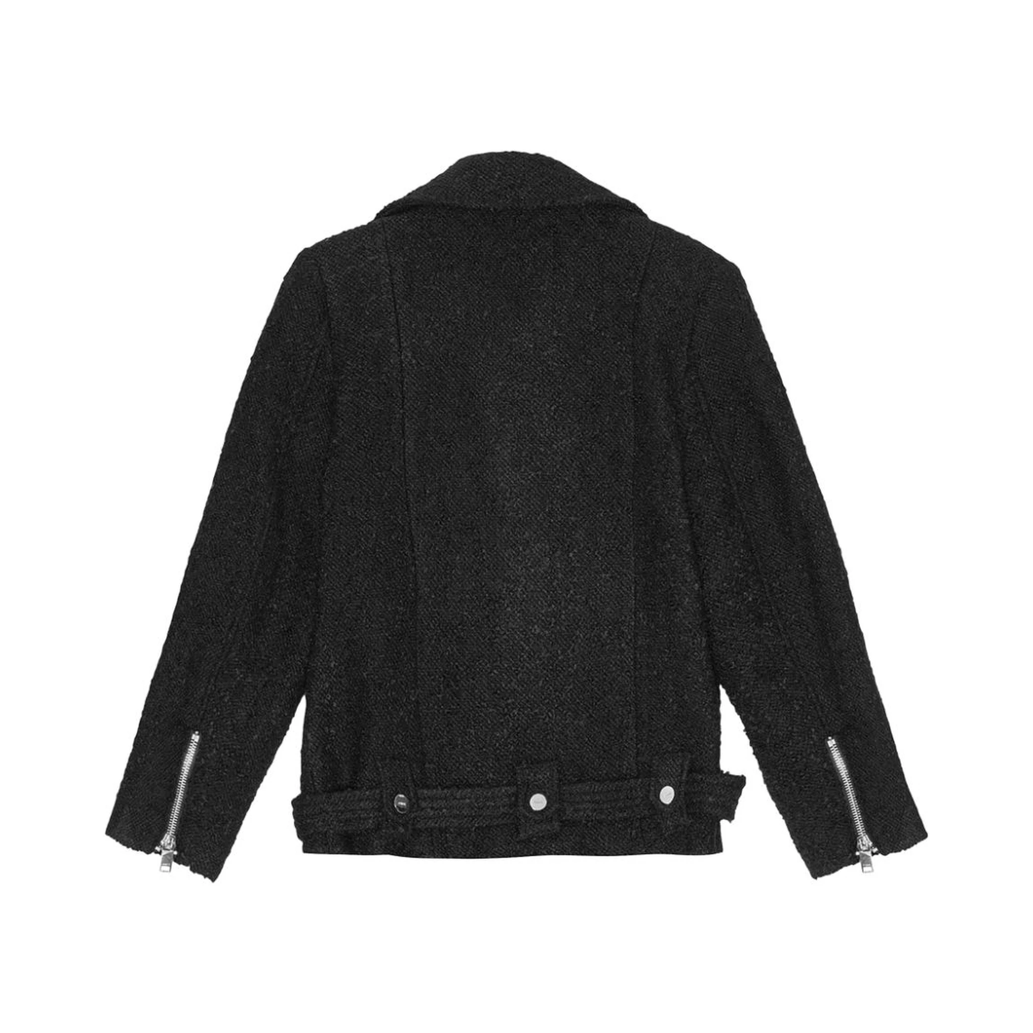 bouclé biker jacket