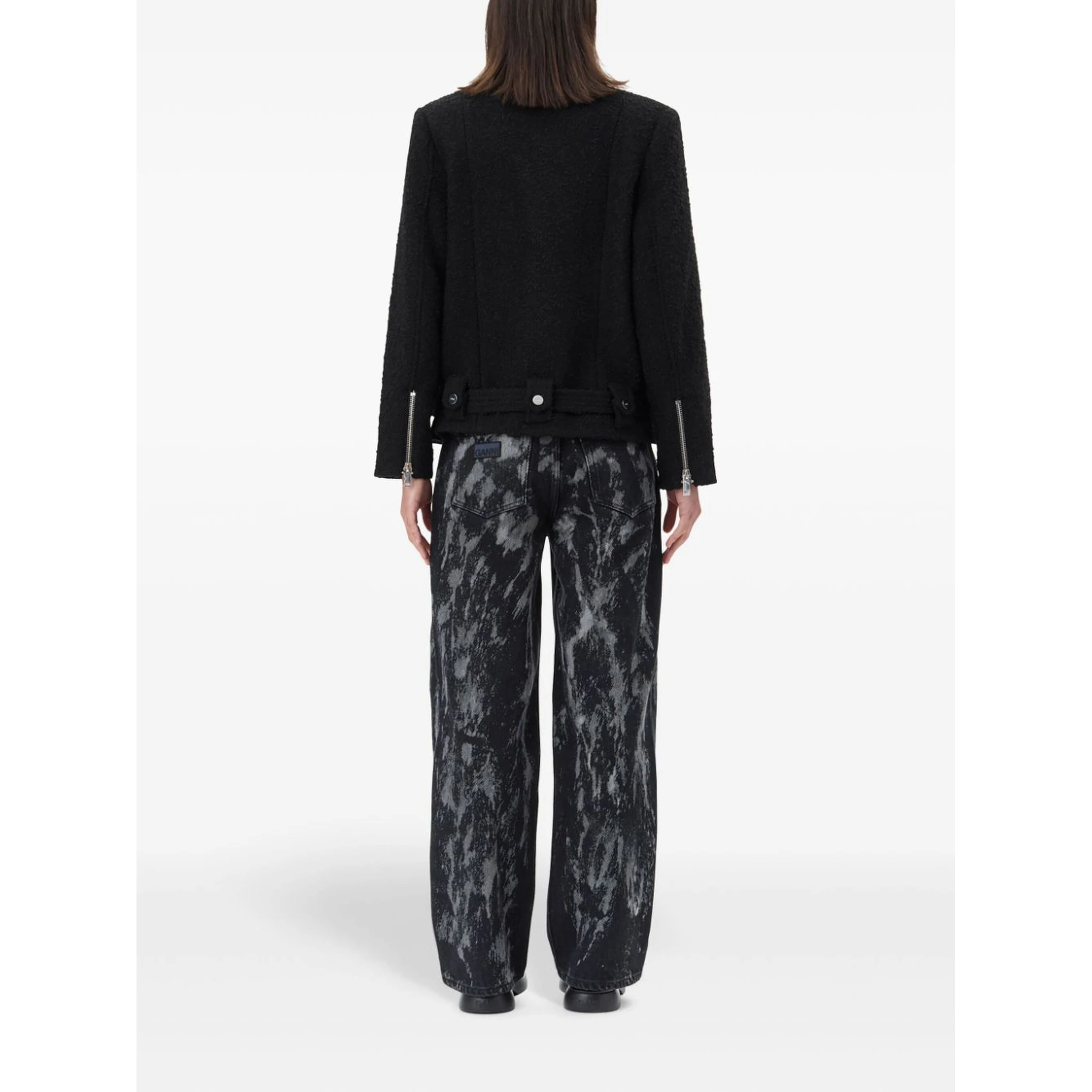 bouclé biker jacket