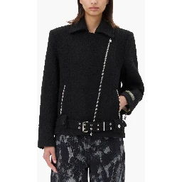 bouclé biker jacket