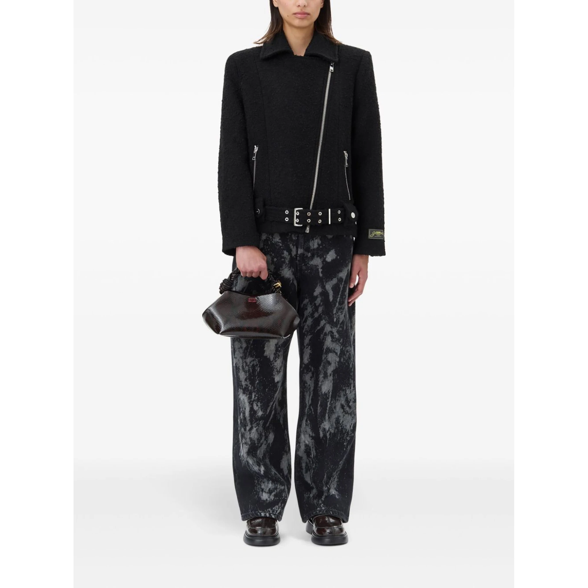 bouclé biker jacket