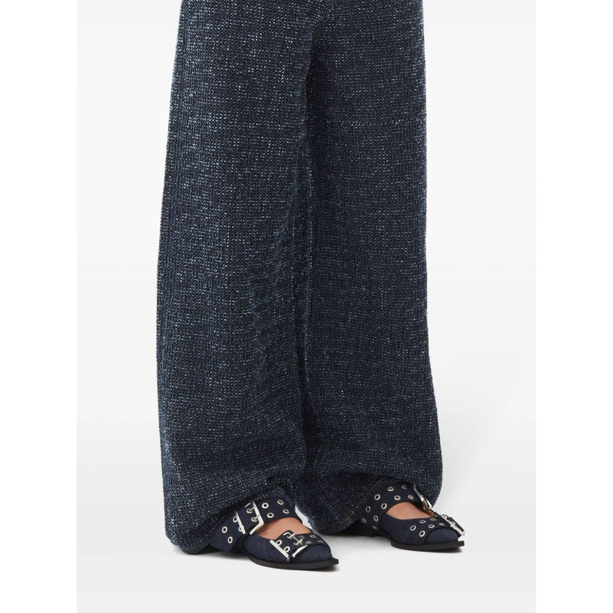 buckle-detail denim ballerina shoes