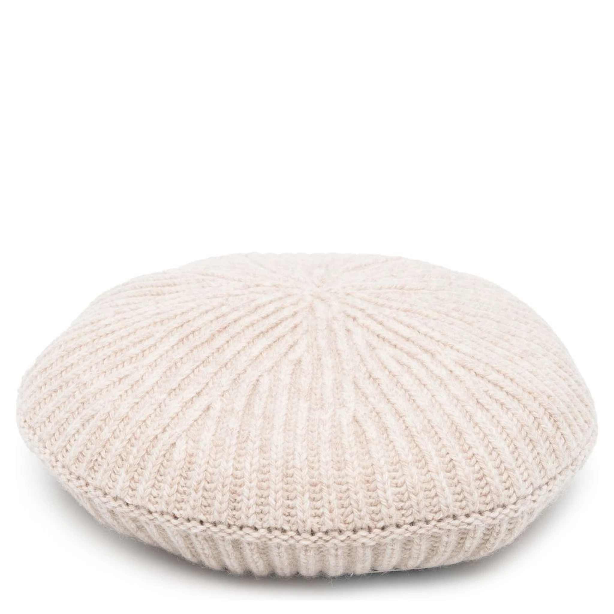 logo-patch ribbed-knit beret