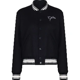embroidered-logo bomber jacket