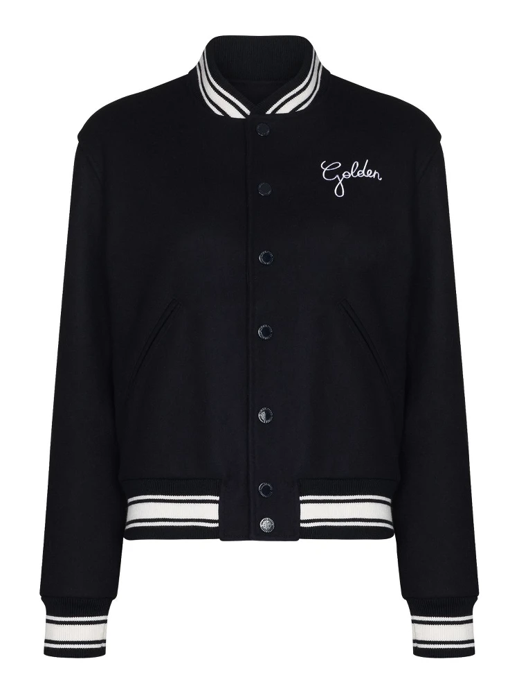 embroidered-logo bomber jacket