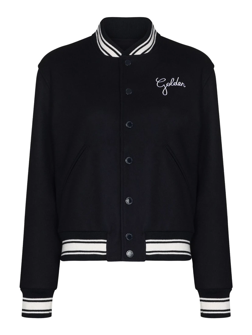 embroidered-logo bomber jacket