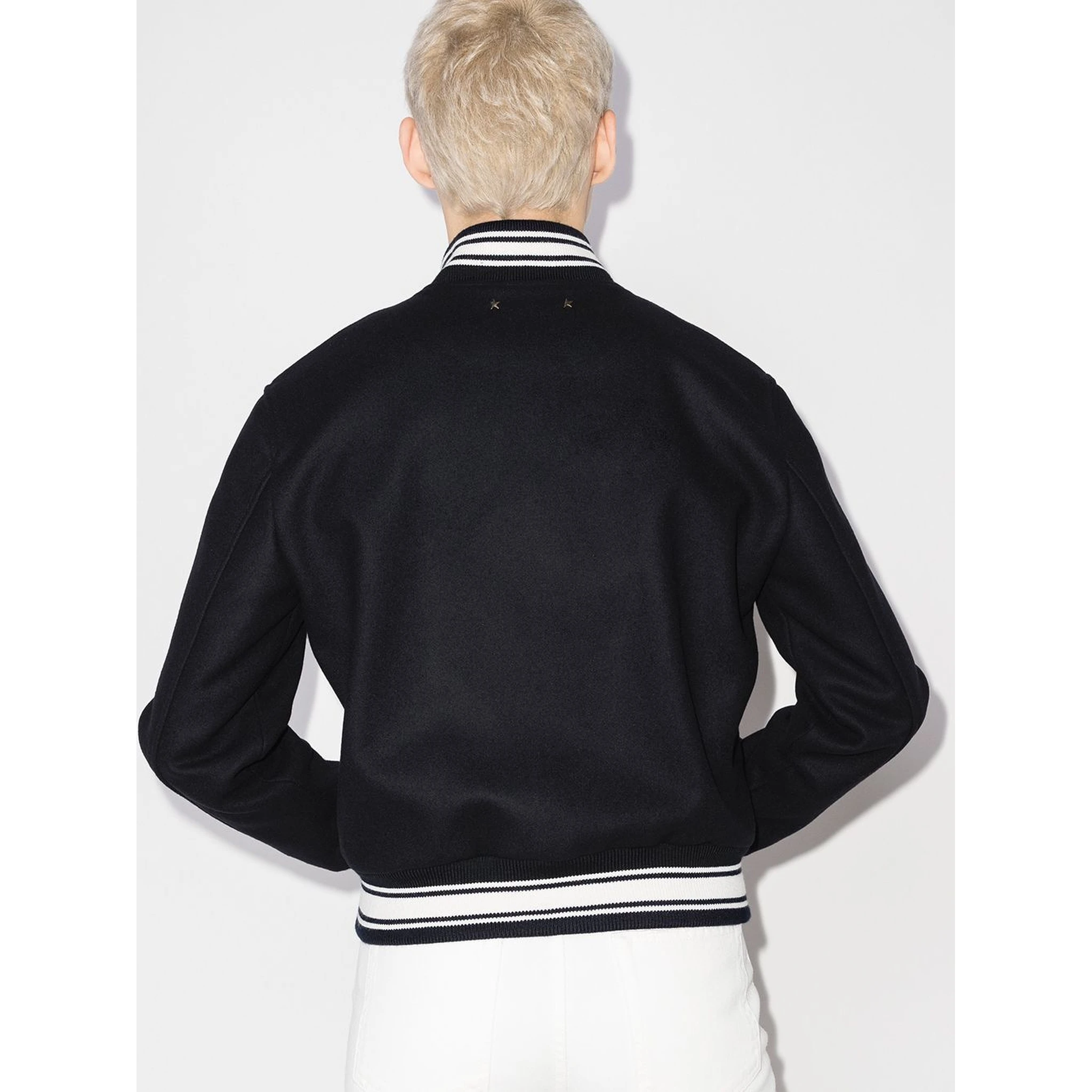 embroidered-logo bomber jacket