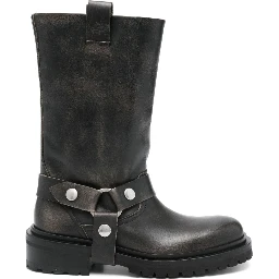 Kurt buckle-strap calfskin boots