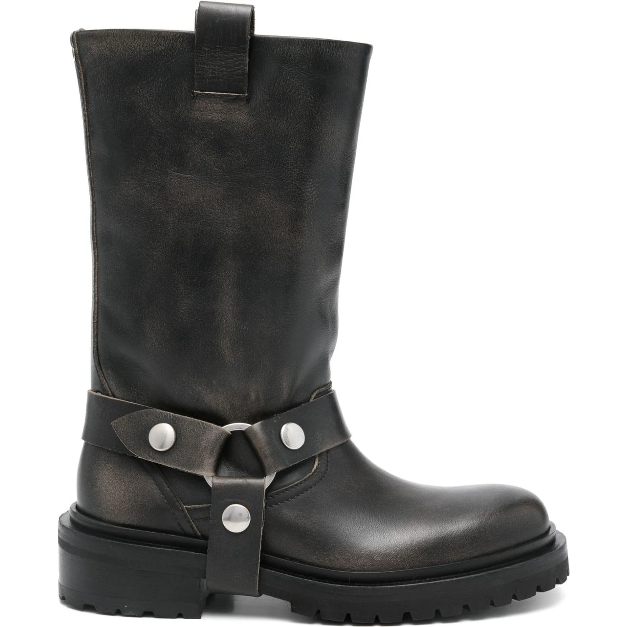 Kurt buckle-strap calfskin boots