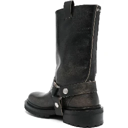 Kurt buckle-strap calfskin boots