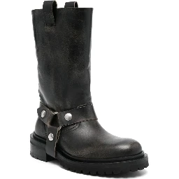Kurt buckle-strap calfskin boots