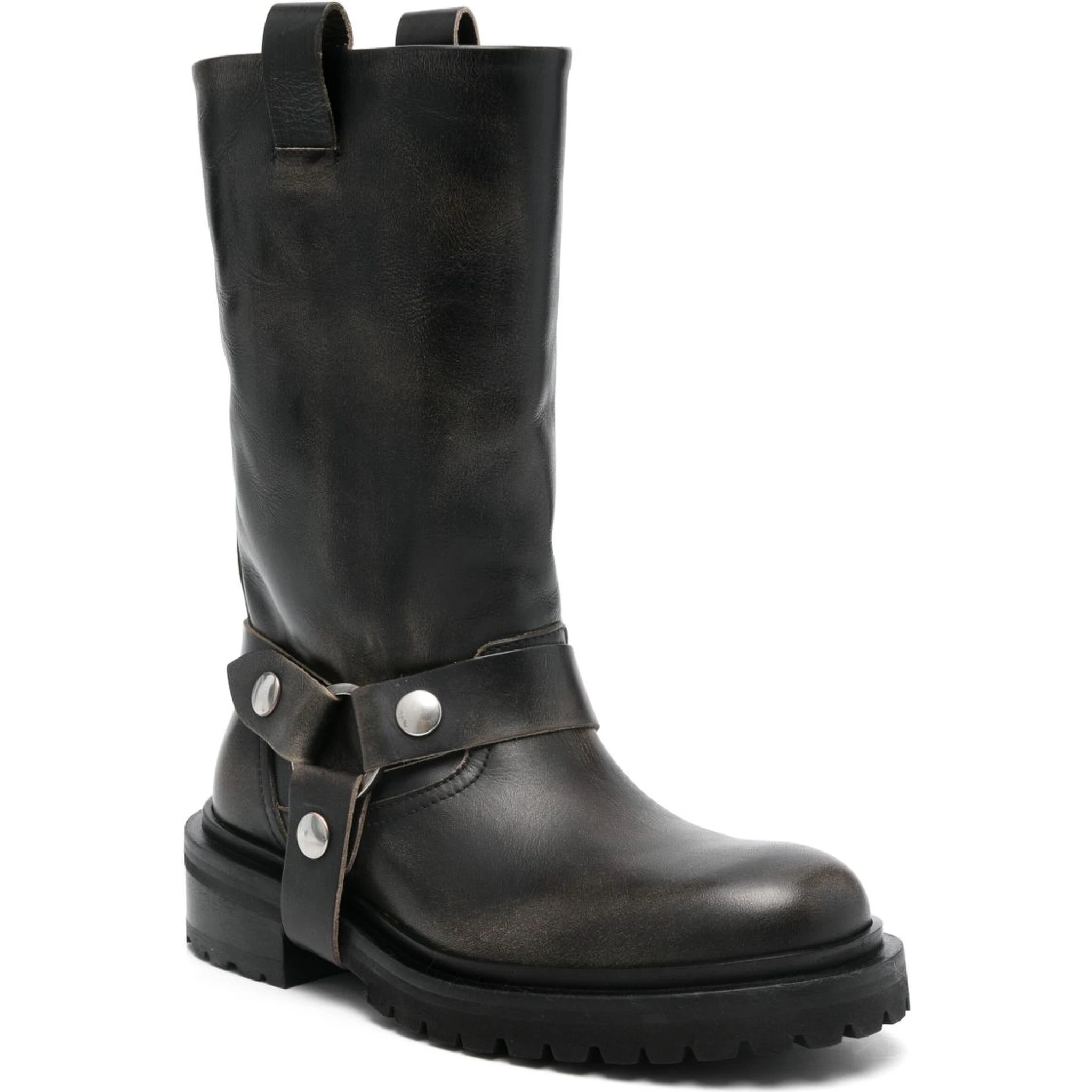 Kurt buckle-strap calfskin boots