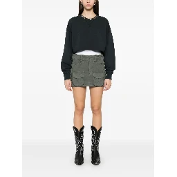 Women Organic Cotton Cropped Sweatshirt In Green