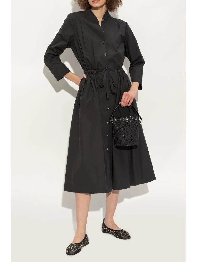 Black Ballet Flats With All-over Crystals Application In Tech Fabric Woman