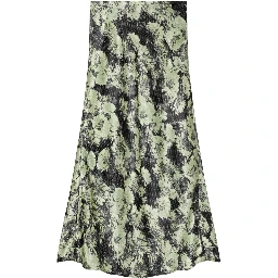 Printed Satin Skirt In Black