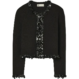 Beaded Cardigan In Black
