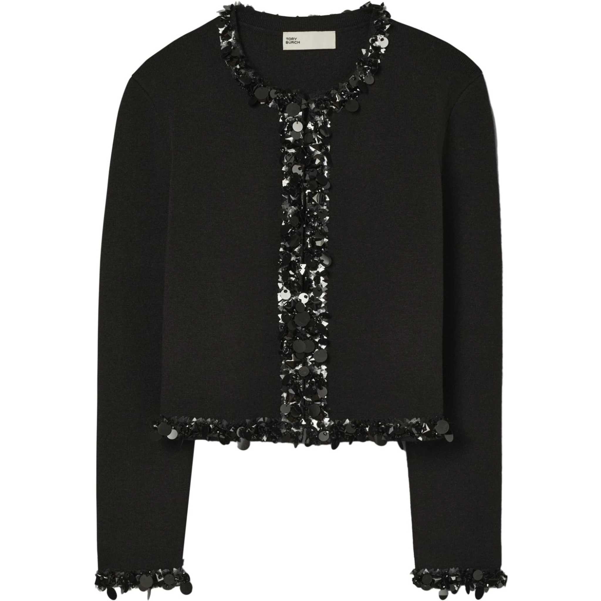 Beaded Cardigan In Black