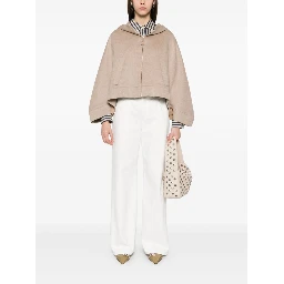 Virgin Wool-silk-cashmere Poncho In Beige