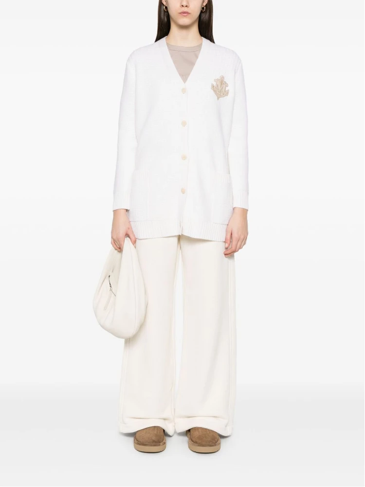 Ravello Cardigan with Deep V-Neck and Embroidered Emblem alternative