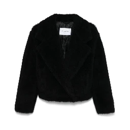 Oggeri Alpaca, Wool, And Silk Teddy Coat In Black