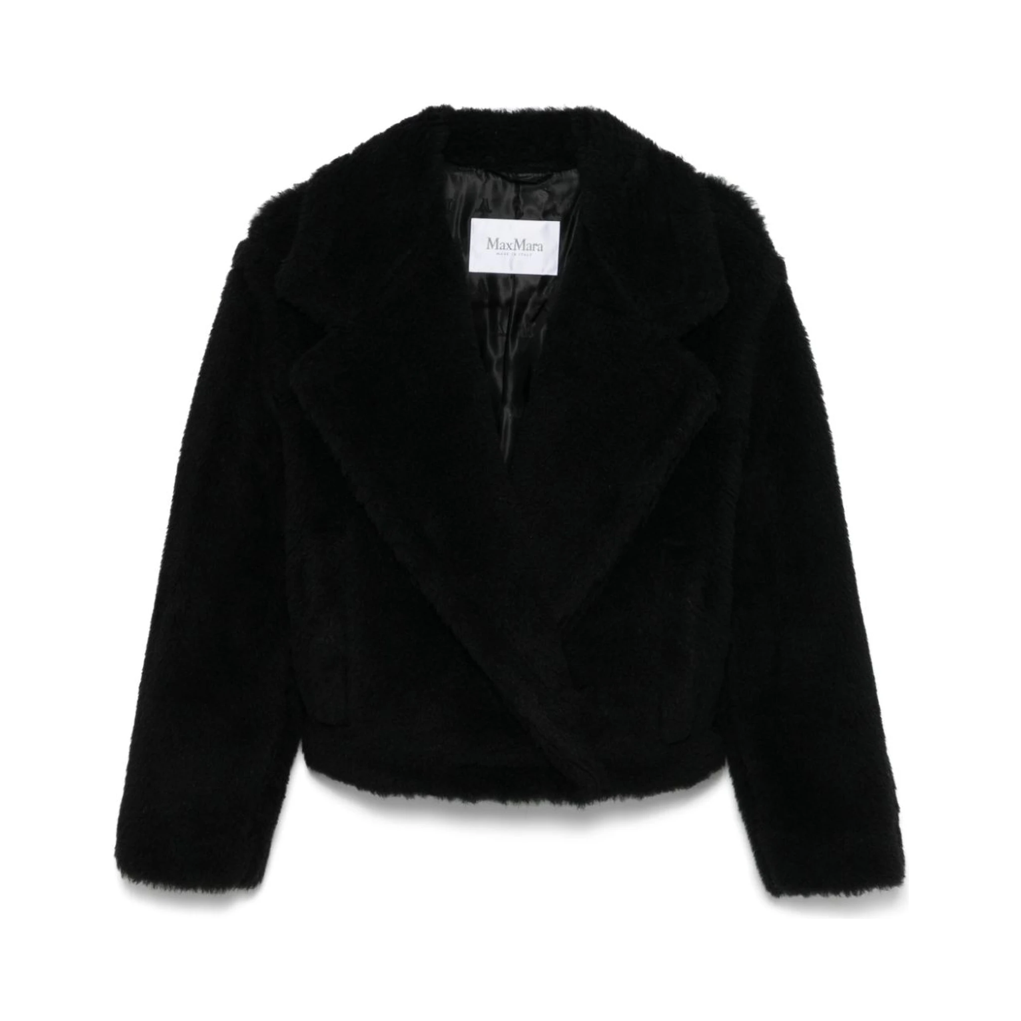 Oggeri Alpaca, Wool, And Silk Teddy Coat In Black