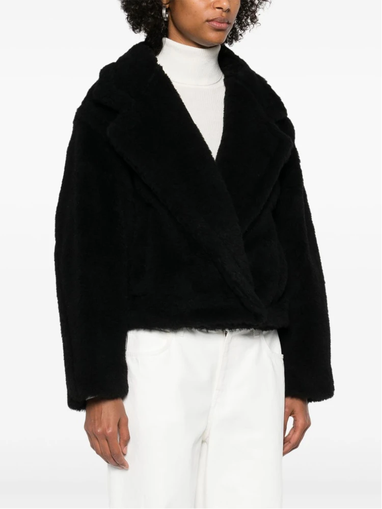 Oggeri Alpaca, Wool, And Silk Teddy Coat In Black alternative