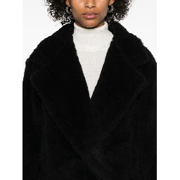 Oggeri Alpaca, Wool, And Silk Teddy Coat In Black
