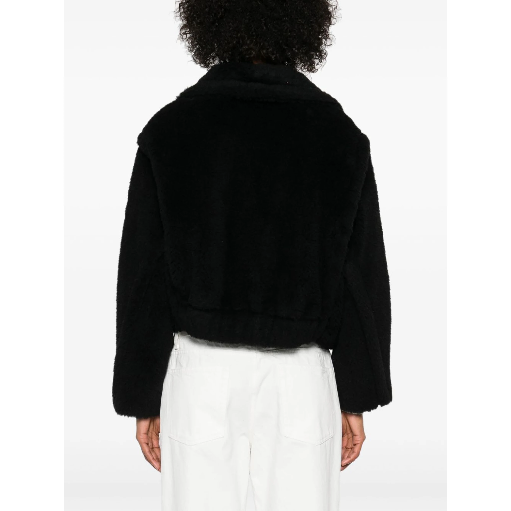 Oggeri Alpaca, Wool, And Silk Teddy Coat In Black
