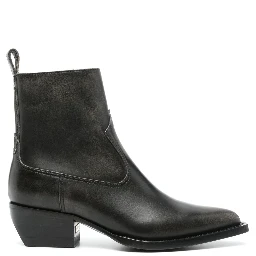 50mm pointed-toe leather boots