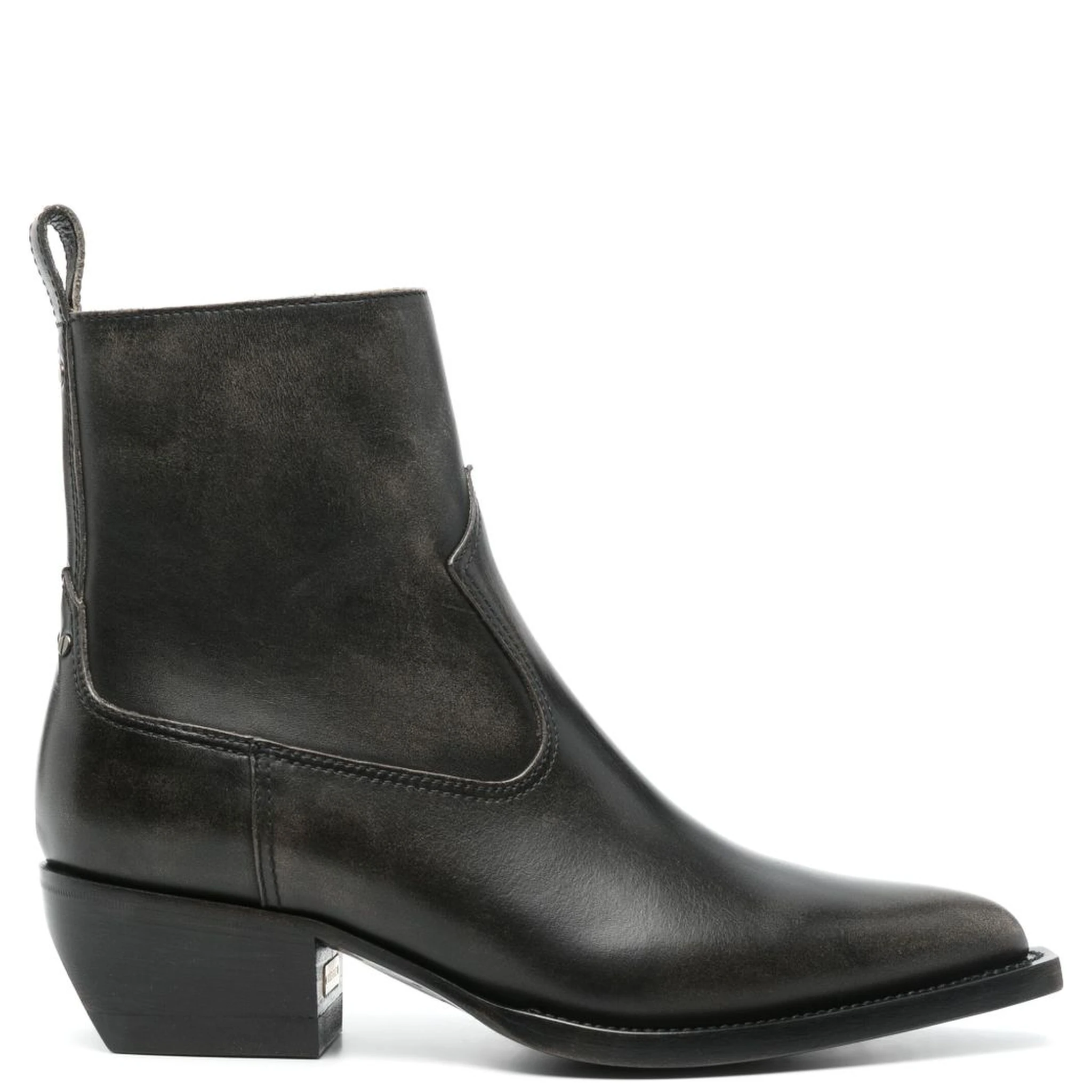 50mm pointed-toe leather boots