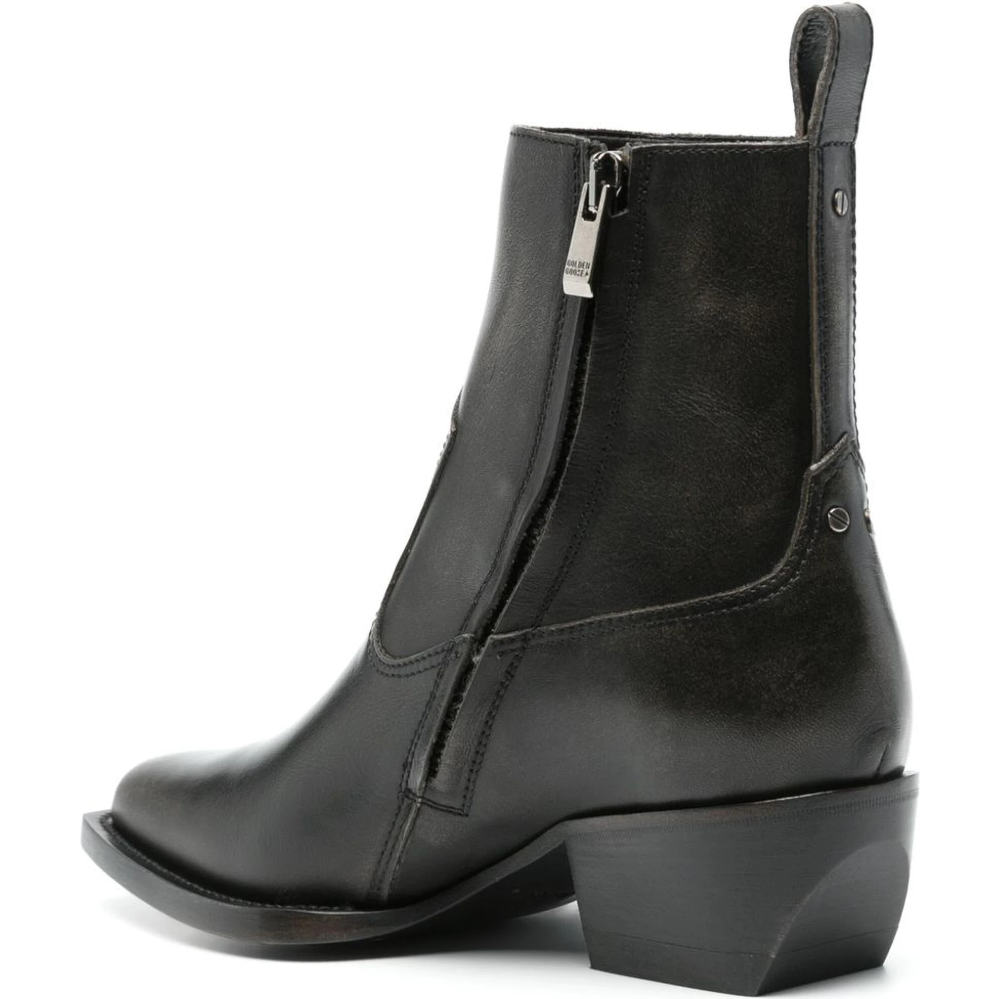 50mm pointed-toe leather boots