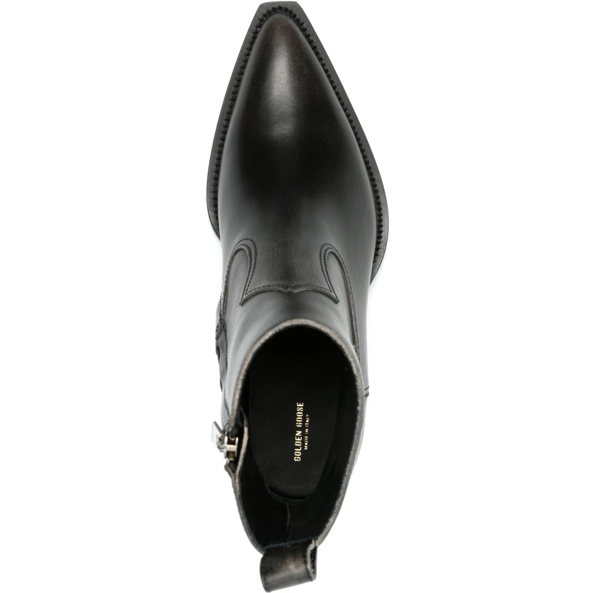 50mm pointed-toe leather boots