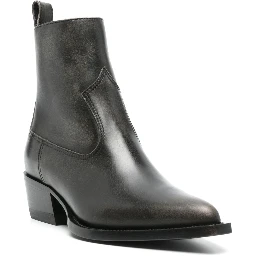 50mm pointed-toe leather boots
