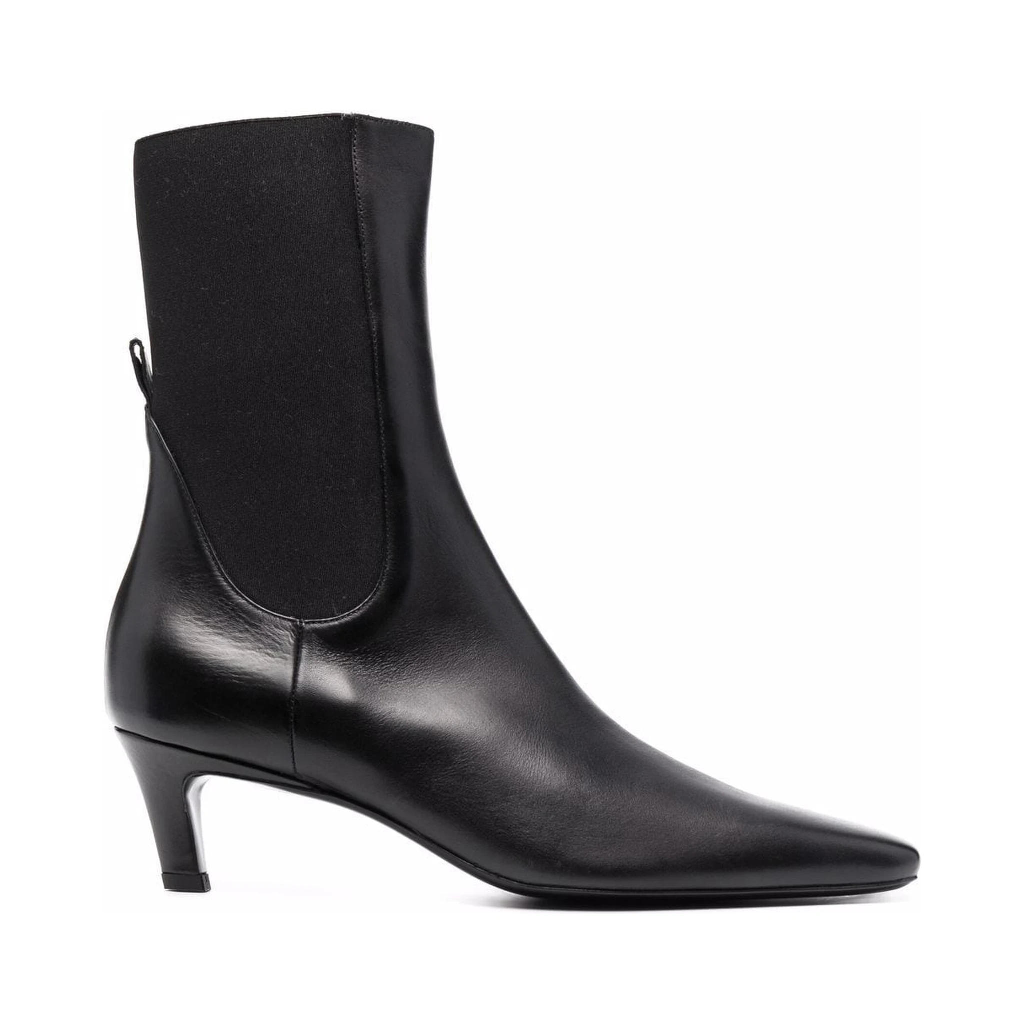 Toteme Mid Heel Leather Boots In Black