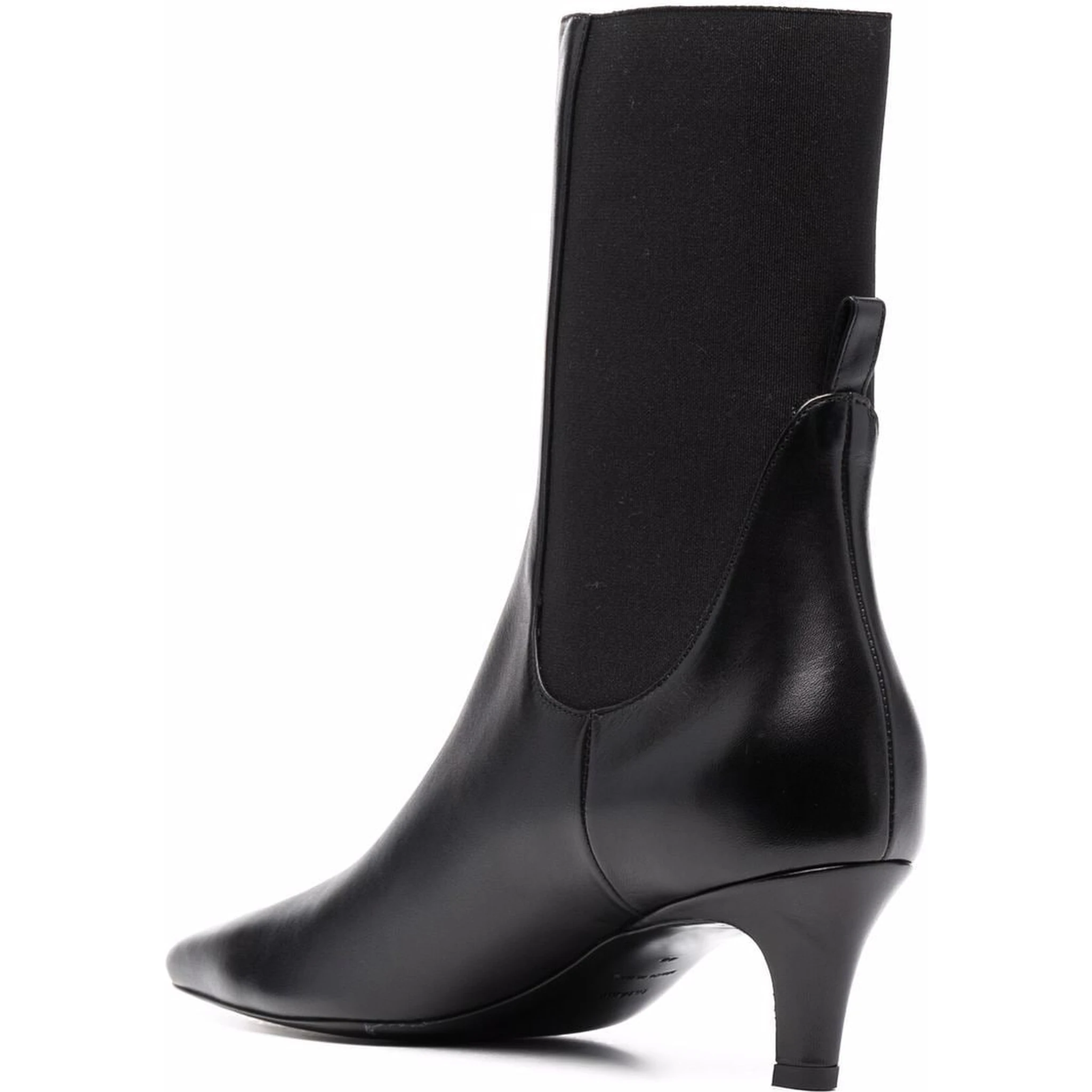Toteme Mid Heel Leather Boots In Black