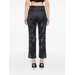 Striped Wool Trousers Featuring Pockets In Blue