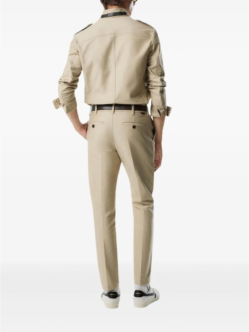 Sand Beige Man's Jacket With Pockets In Neutral