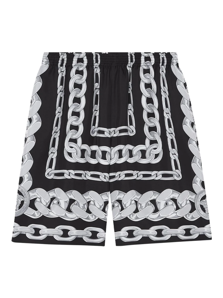 Medusa Chains silk shorts