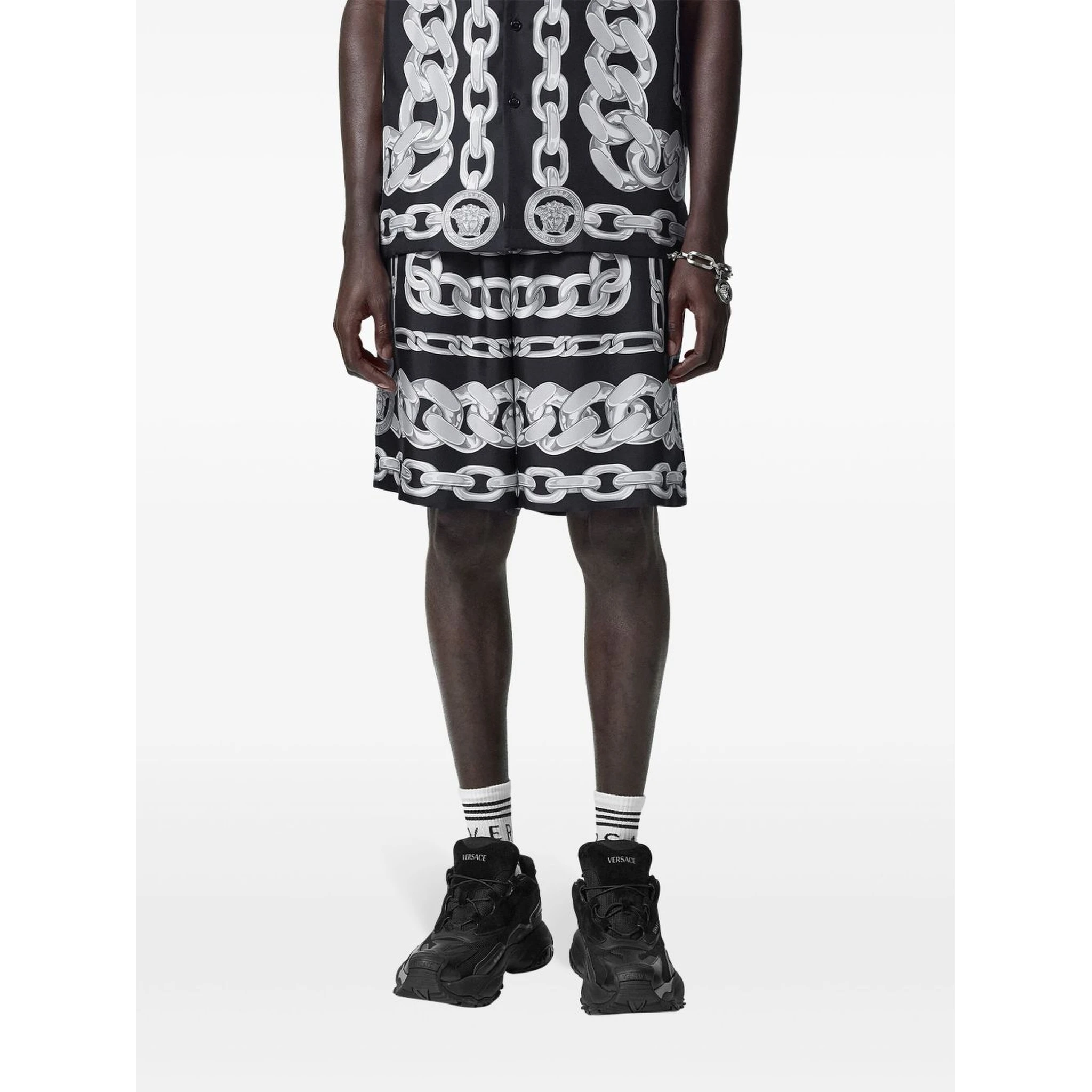 Medusa Chains silk shorts
