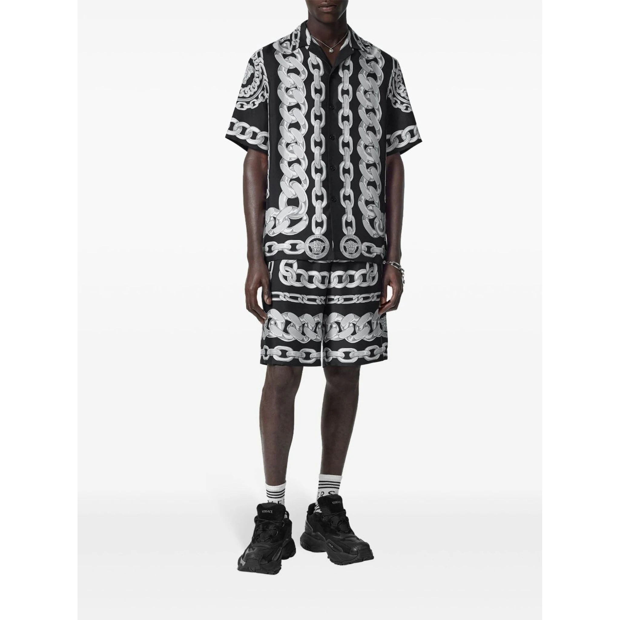 Medusa Chains silk shorts