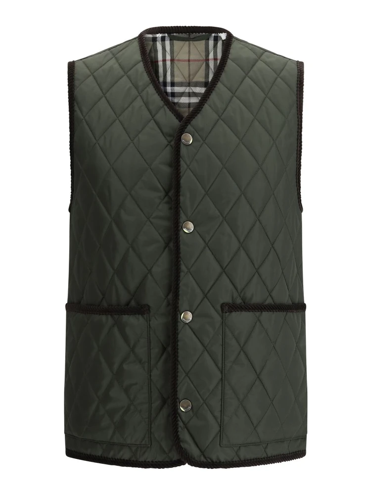 diamond-quilted gilet