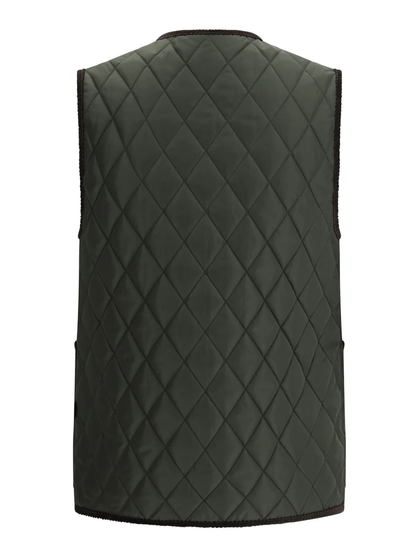 diamond-quilted gilet
