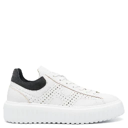 H-stripes Leather Sneakers In White
