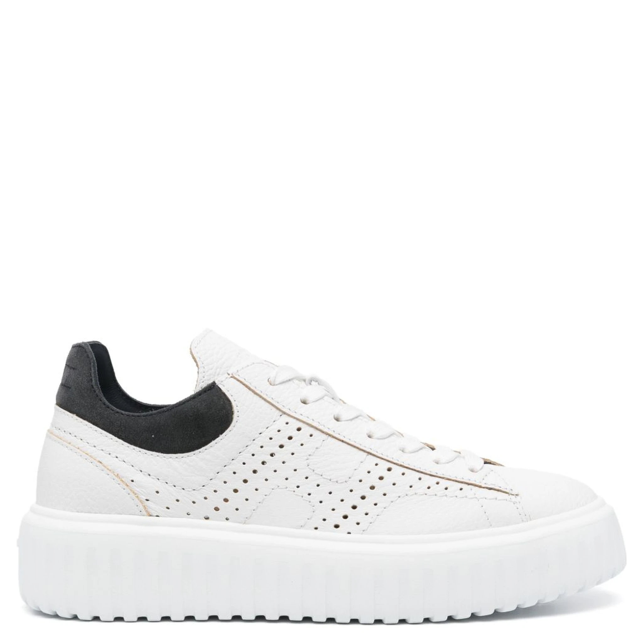 H-stripes Leather Sneakers In White