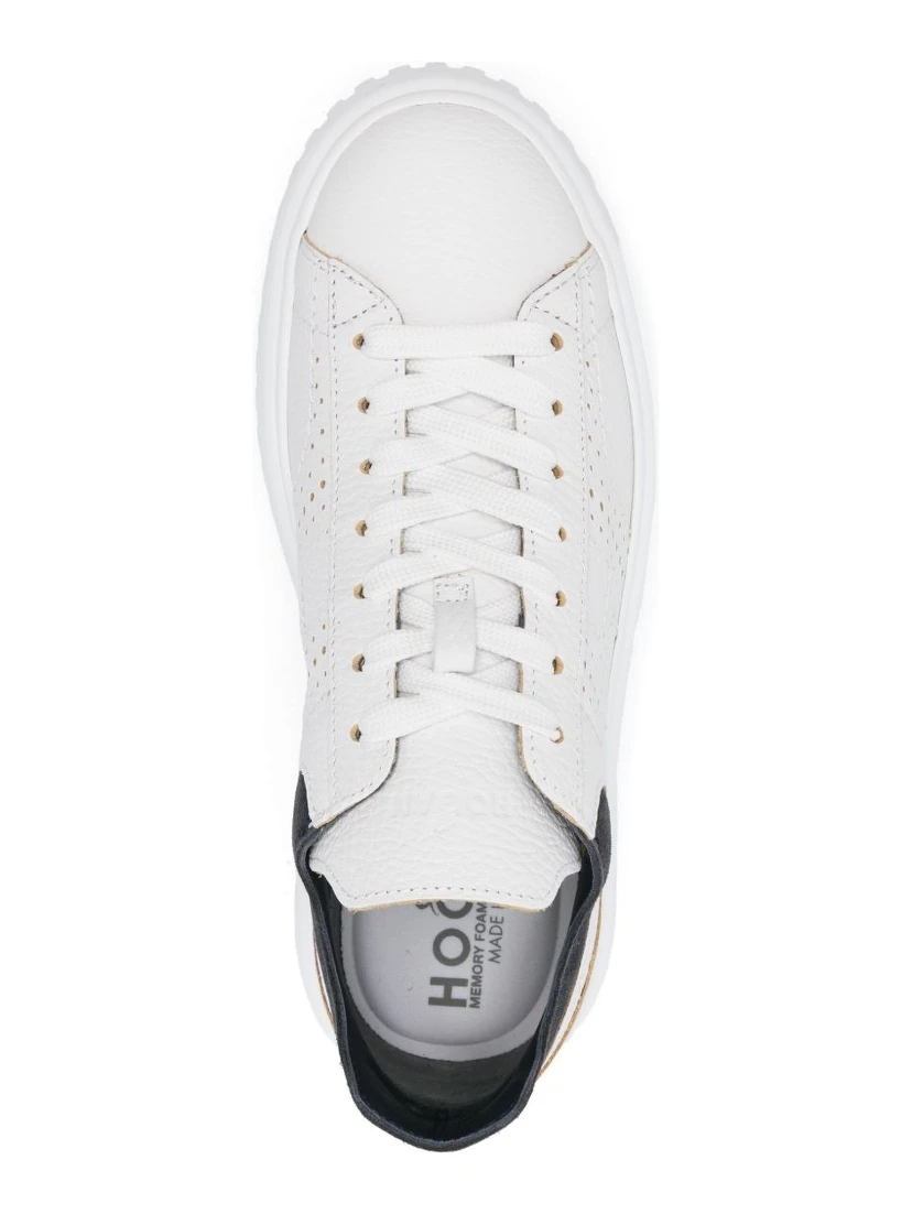 H-stripes Leather Sneakers In White