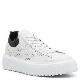 H-stripes Leather Sneakers In White