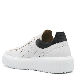 H-stripes Leather Sneakers In White