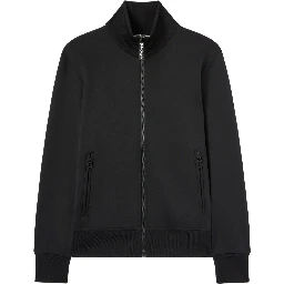 Curved Logo Track Jacket In Black