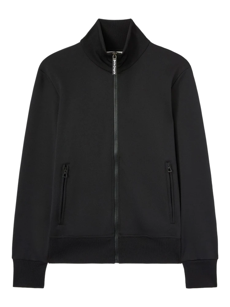 Curved Logo Track Jacket In Black